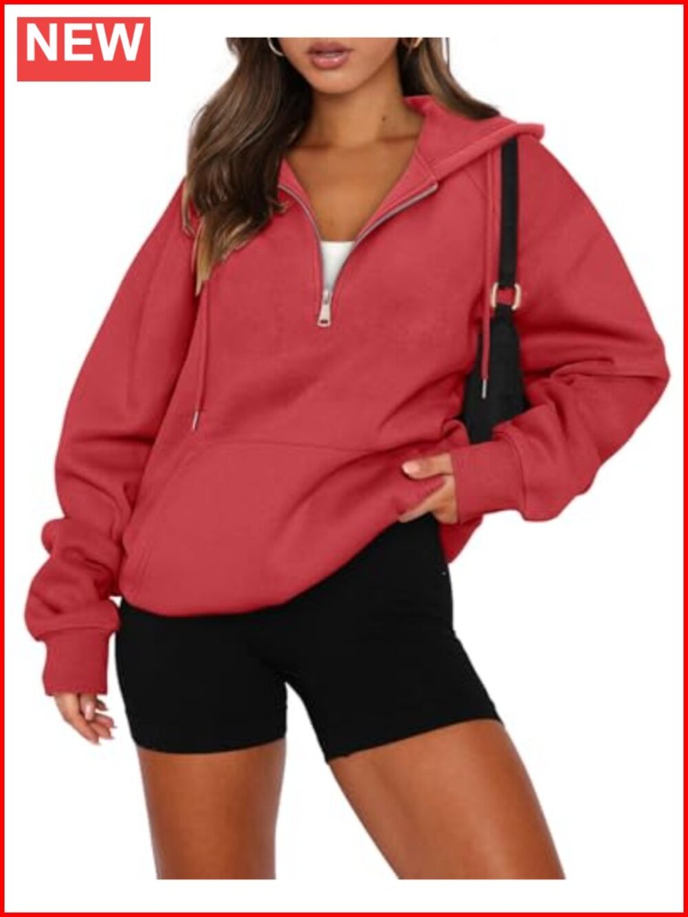 Women Half Zip Up Pullover Hoodie Oversized Sweatshirt Casual